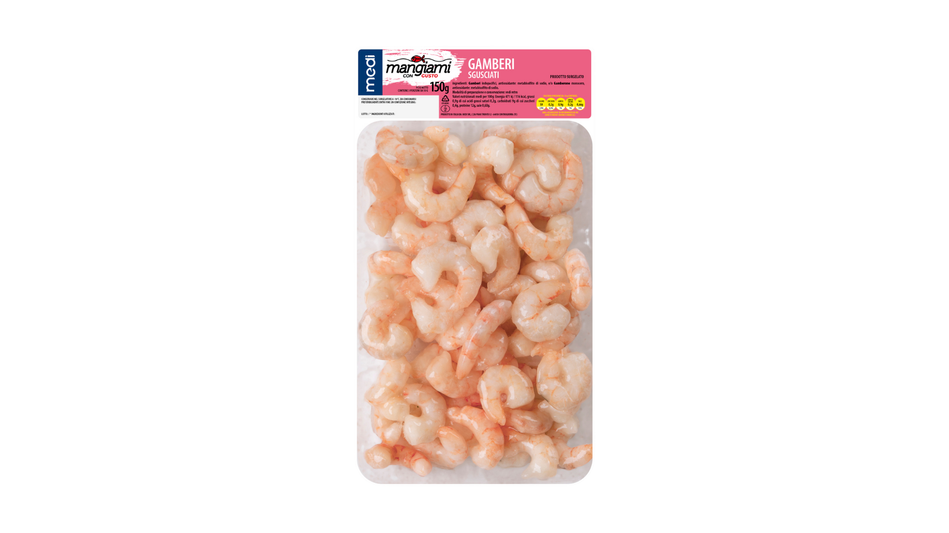 Gamberi sgusciati scottati indopacifici - MANGIAMI CON GUSTO Gamberi sgusciati scottati indopacifici - Medi Surgelati